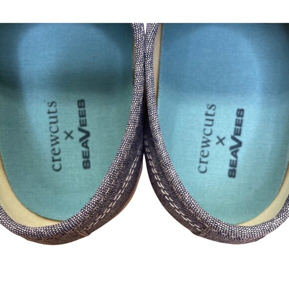 SeaVees Big Kids Blue Cotton Chambray Lace-Up Monterey Kids Sneakers Size 5Y - Picture 5 of 8